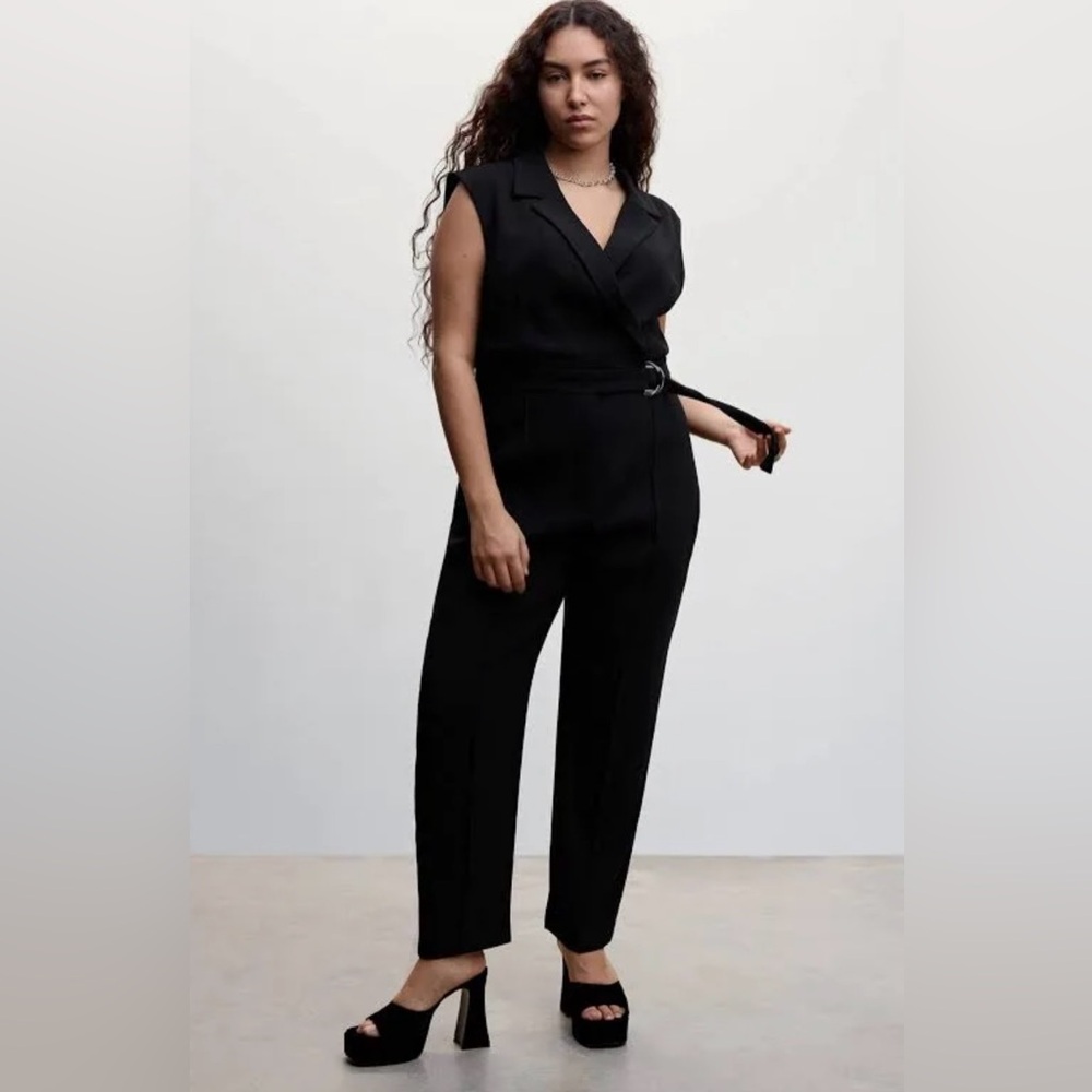 Black Belt Wrap Jumpsuit